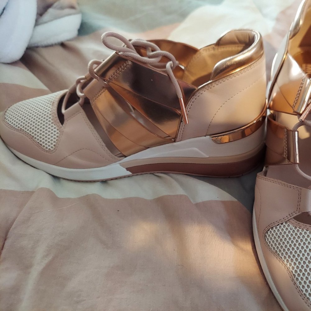 Michael Kors Beckett Rose Gold Platform Sneakers